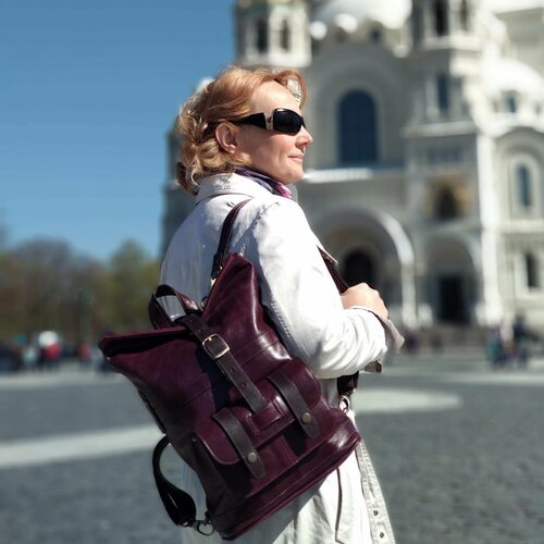 Купить Рюкзак Kalinovskaya, фактура гладкая, бордовый
Сумка-рюкзак выполнена из натурал...