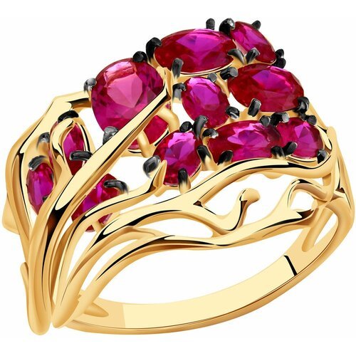 Купить Кольцо Diamant online, золото, 585 проба, корунд, размер 19.5, красный
<p>В наше...