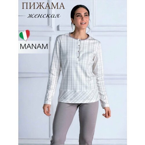 Купить Пижама MANAM, размер 52, бежевый, серый
Уютная пижама бренда Manam сшита из каче...