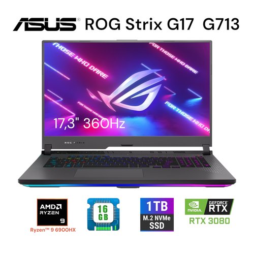 Купить Ноутбук ASUS ROG Strix 17,3" FHD G713RS-KH021 Ryzen 9-6900HX RAM16GB 1TB SSD RTX...