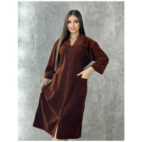 Купить Халат , размер 54, коричневый
Халат женский велюровый - идеальная одежда для ком...