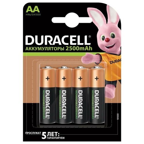 Купить Аккумуляторы Duracell Rechargeable AA (AA-HR6/DX1500-4BL), 2500mAh, 4 шт
Duracel...