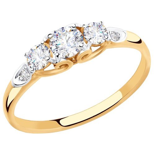 Купить Кольцо Diamant, красное золото, 585 проба, фианит, размер 18
Кольцо из золота с...