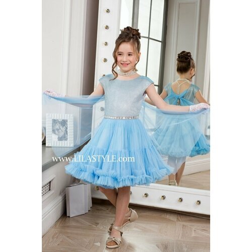 Купить Платье, размер 140, голубой
Платье нарядное для девочки Шармель, Lila Style (гол...