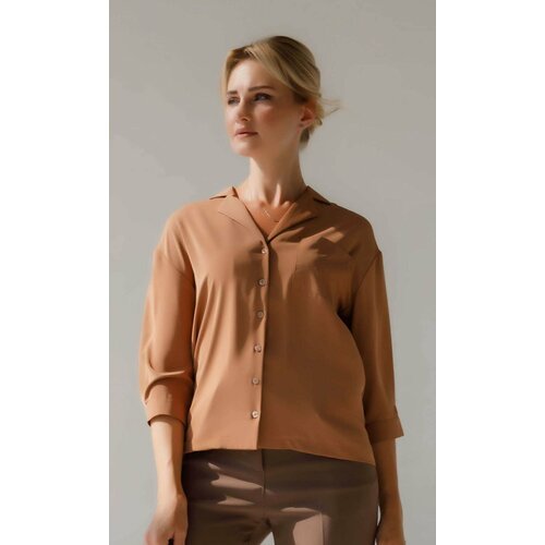 Купить Блуза FEERIA, размер 48, коричневый
Очаровательная блузка из искусственного шелк...