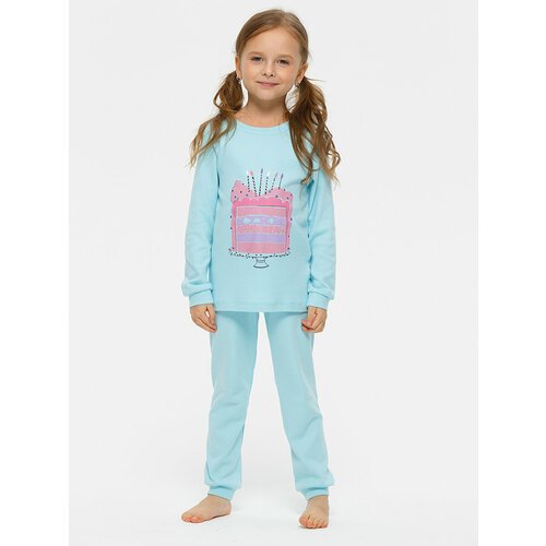 Купить Пижама Kogankids, размер 104 / 4 года, голубой
Детская пижама для девочки с брюк...