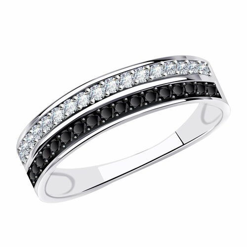 Купить Кольцо Diamant online, белое золото, 585 проба, фианит, размер 18.5, черный
<p>В...
