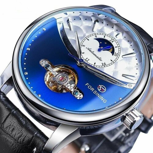 Купить Наручные часы Forsining, серебряный, синий
-Диаметр: 43 мм<br><br>-Толщина: 13 м...