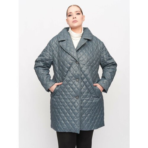 Купить Пальто Artessa, размер 68/70, серый, голубой
Пальто женское стеганое больших раз...