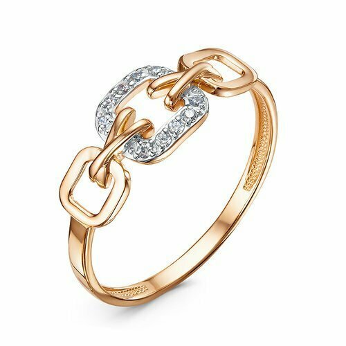 Купить Кольцо Diamant online, красное золото, 585 проба, фианит, размер 16, бесцветный...