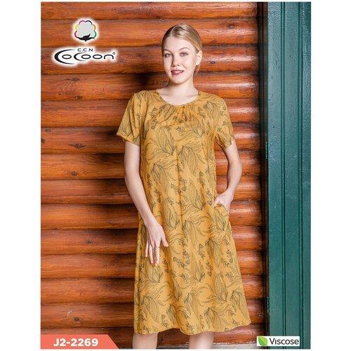 Купить Платье Cocoon, размер 48, горчичный
<p>Платье горчичного цвета с графичным расти...