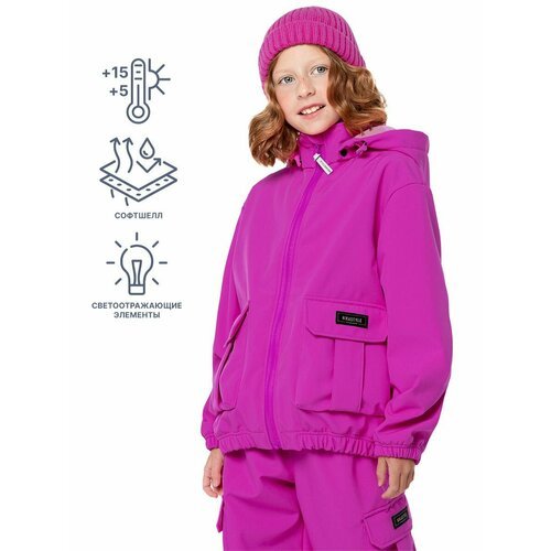 Купить Куртка NIKASTYLE 4л8824, размер 128-64, розовый
Ветровка для девочки из Softshel...