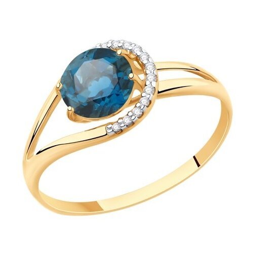 Купить Кольцо Diamant, красное золото, 585 проба, размер 17
Кольцо из золота с синим то...