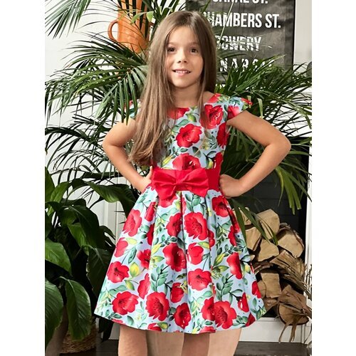 Купить Платье Бушон, размер 116-122, бирюзовый, красный
Платье для девочки нарядное буш...