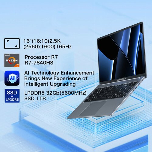 Купить Reletech 16" Ноутбук X16 Extreme Pro，UIG 7840HS,2560x1600，AMD R7-7840HS, RAM 3...