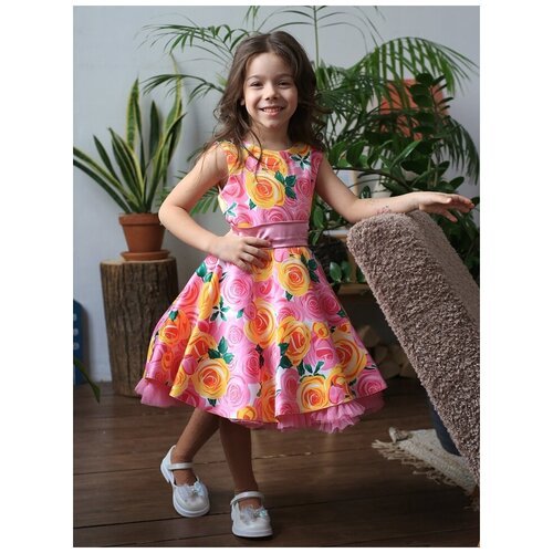Купить Платье Бушон, размер 134-140, розовый, желтый
Платье для девочки нарядное бушон...