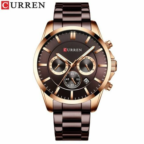 Купить Наручные часы CURREN, коричневый
<ul><li>Мужские наручные часы-хронограф на мета...