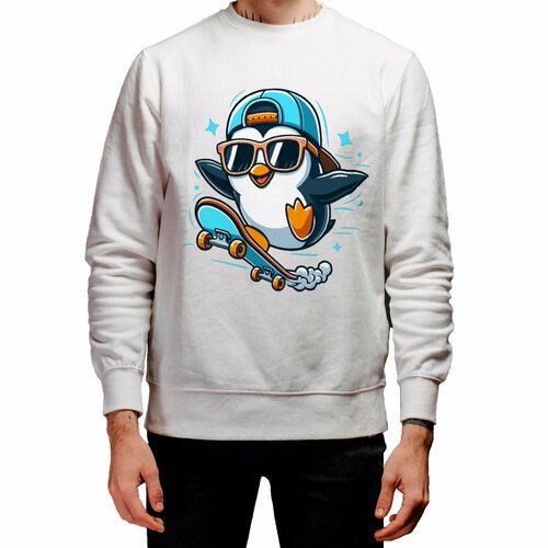 Купить Свитшот ROLY, размер L, белый
Название принта: Крутой пингвин в кепке и солнечны...