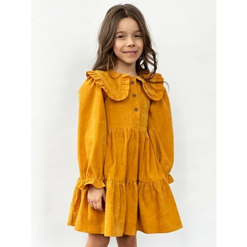 Купить Платье Бушон, размер 116-122, горчичный
Платье для девочки школьное бушон ST74,...