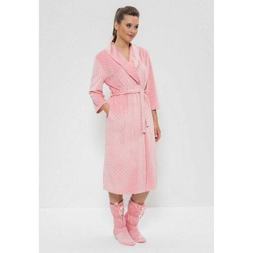 Купить Халат Cleo, размер 46, розовый
Невесомый домашний халат из коротковорсового глад...