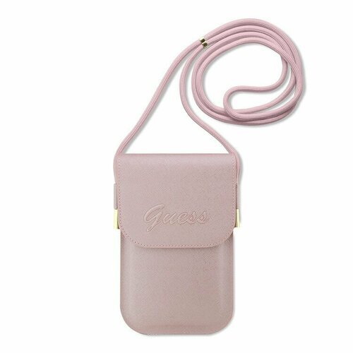 Купить Guess для смартфонов сумка Wallet Phone Bag Saffiano Script logo with Cord Pink...