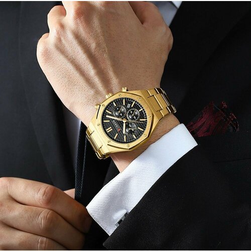 Купить Наручные часы CURREN, черный, желтый
<ul><li>Мужские наручные часы-хронограф на...