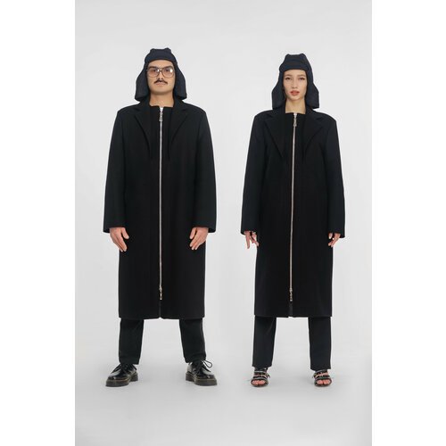 Купить Пальто IZ13, размер 44-46, черный
Пальто Молния оверсайз силуэта выполнено из см...