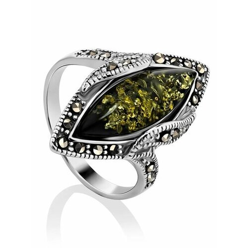Купить Кольцо, янтарь, безразмерное, зеленый, серебряный
Красивое изящное кольцо из , у...