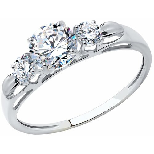 Купить Кольцо Diamant online, белое золото, 585 проба, фианит, размер 19.5
<p>В нашем и...