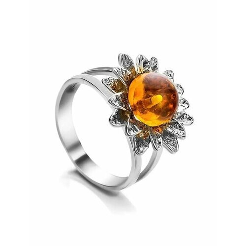 Купить Кольцо, янтарь, безразмерное, коричневый, серебряный
Нарядное кольцо с цветочным...