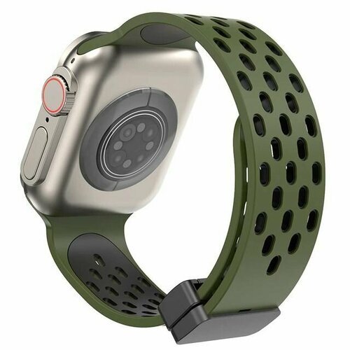 Купить Браслет с магнитной застежкой для Apple Watch 38/40/41 (хаки)
Силиконовый ремешо...