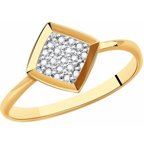 Купить Кольцо Diamant online, золото, 585 проба, фианит, размер 16.5, золотой
<p>В наше...