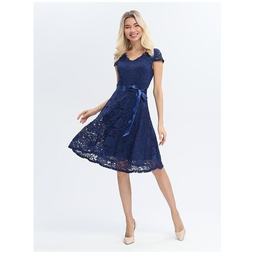 Купить Платье размер 44, синий
Кружевное коктейльное платье. Кружево эластичное, что по...