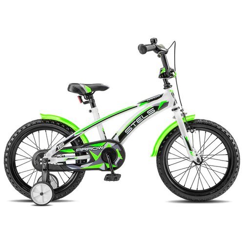 Купить Детский велосипед STELS Arrow 16 V020 (2019) белый/зеленый 9.5" (требует финальн...