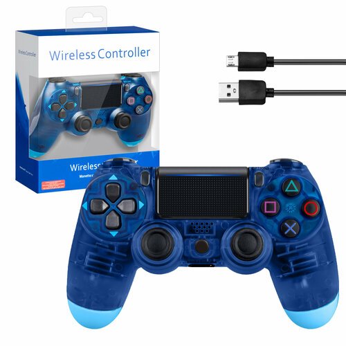 Купить Джойстик для PS4 беспроводной AA прозрачный синий (no logo)
Беспроводной джойсти...