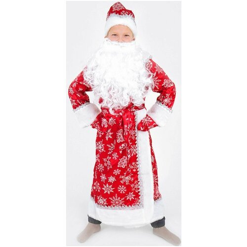Купить Карнавальный костюм "Дед Мороз" сатин для мальчиков ростом 116 см: эффектный вар...