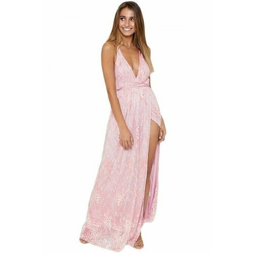 Купить Сарафан Mia Lover, размер 46, розовый
Розовое платье в пол с высоким вырезом на...