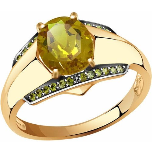 Купить Кольцо Diamant online, золото, 585 проба, фианит, султанит, размер 17.5
<p>В наш...