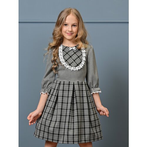 Купить Школьное платье Ole!Twice, размер 134, серый
Элегантное платье, выполненно из ко...