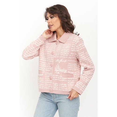 Купить Пиджак Текстильная Мануфактура, размер 50, розовый, белый
Вязаный женский жакет...