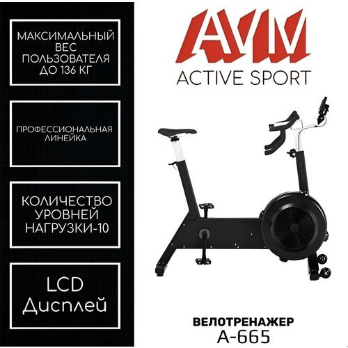 Купить Профессиональный аэродинамический велотренажер для дома и зала AVM A-665
<ul><li...