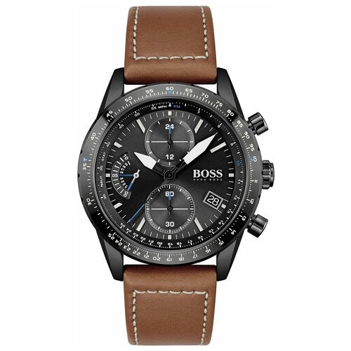 Купить Наручные часы BOSS Pilot Edition, черный, коричневый
Мужской наручный хронограф...