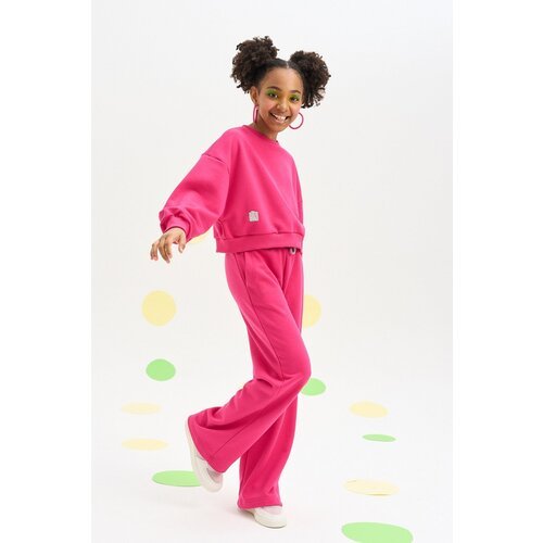 Купить Брюки Шалуны, размер 38, 158, розовый
Стильные детские широкие брюки-палаццо - т...