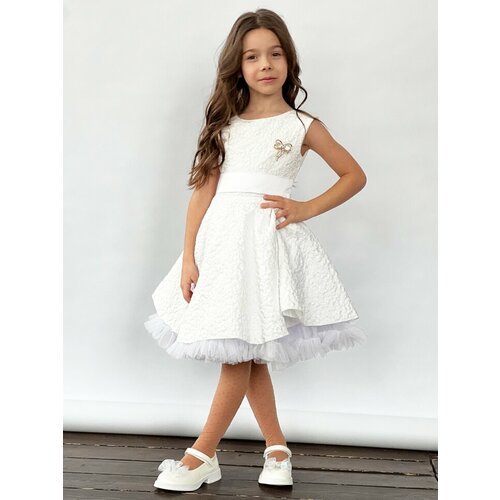 Купить Платье Бушон, размер 122-128, белый
Платье для девочки праздничное бушон ST36, ц...