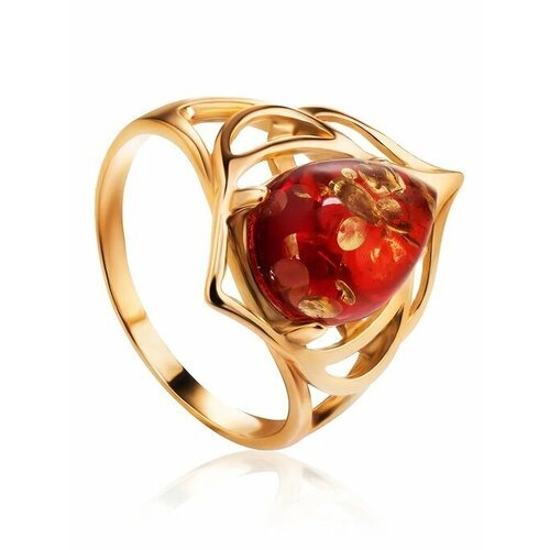 Купить Кольцо, янтарь, безразмерное, золотой, красный
Красивое ажурное кольцо из в по с...