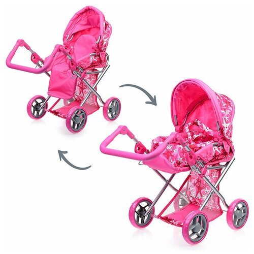 Купить Детская коляска для кукол прогулочная в пакете (363184)
Размеры коляски: 55х35х6...