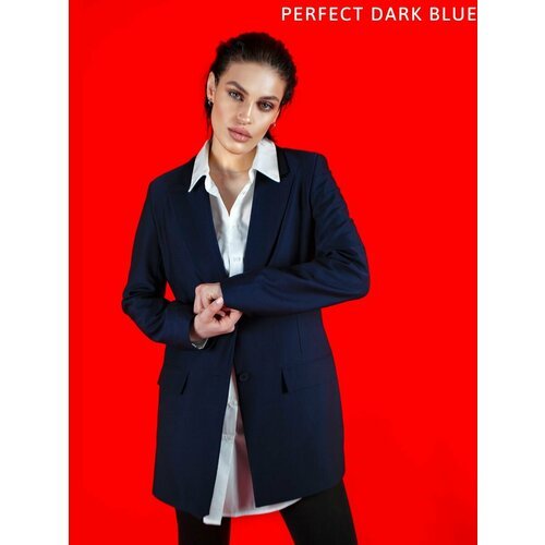Купить Пиджак , размер 42, синий
Женский пиджак оверсайз необычного темно-синего цвета....