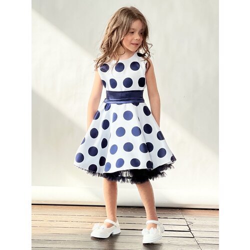 Купить Платье Бушон, размер 134-140, белый, синий
Платье для девочки нарядное бушон ST2...