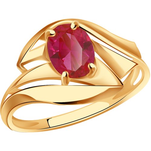 Купить Кольцо Diamant online, золото, 585 проба, корунд, размер 17, красный
<p>В нашем...