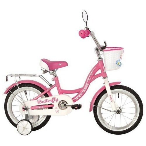 Купить Детский велосипед Novatrack Butterfly 14 (2023) розовый (требует финальной сборк...
